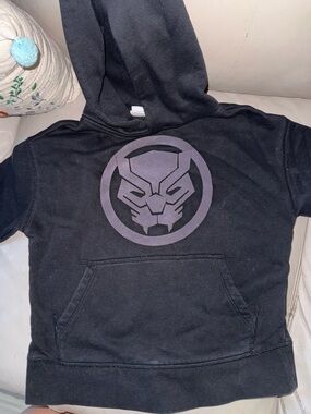 GAP Black Hoodie with Purple Graphic - Kids Pullover